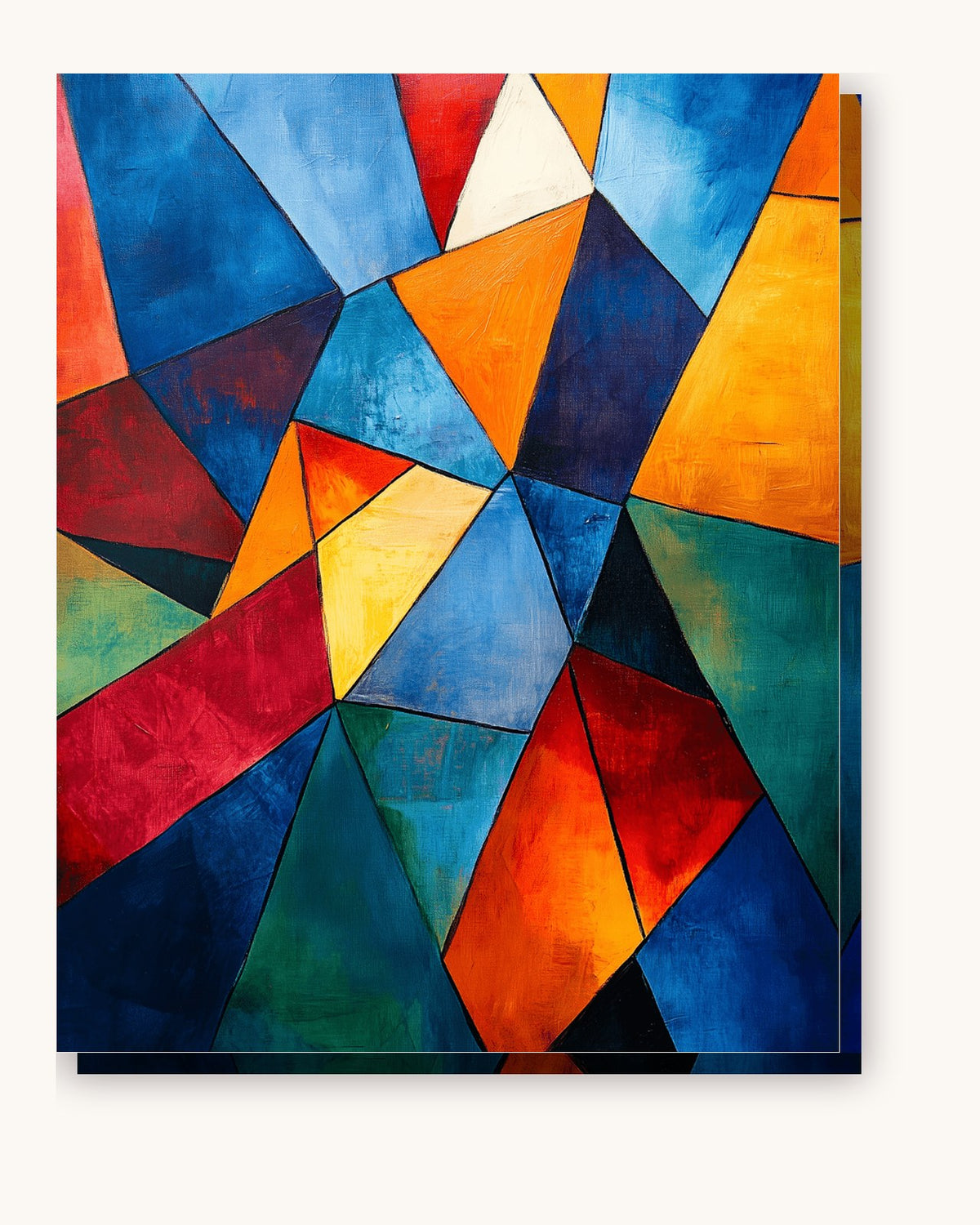 Geometric Rupture paint by numbers kit on stretched canvas