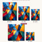 Geometric Rupture canvas sizes from 12 x 12 to 23.5 x 23.5 inches