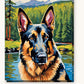 German Shepherd by the Mountain Lake paint by numbers kit on stretched canvas