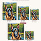 German Shepherd by the Mountain Lake canvas sizes from 12 x 12 to 23.5 x 23.5 inches