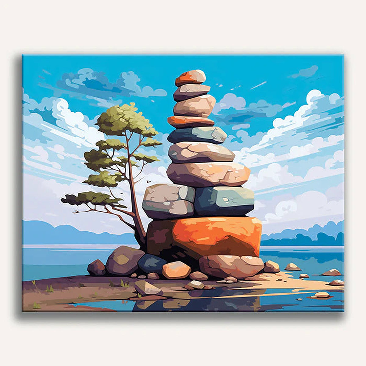 The Balanced Boulder - Premium Art Collection