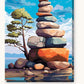 The Balanced Boulder paint by numbers kit on stretched canvas