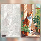 Ginger Cat at the Window paint by numbers kit, before and after