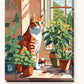 Ginger Cat at the Window paint by numbers kit on stretched canvas