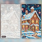 Gingerbread House in the Snow paint by numbers kit, before and after