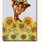 Giraffe With Sunflowers paint by numbers kit on stretched canvas