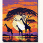 Giraffes Under an Acacia Tree paint by numbers kit on stretched canvas