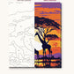 Giraffes Under an Acacia Tree numbered canvas next to the finished painting