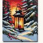 Glowing Lantern in the Snow paint by numbers kit on stretched canvas