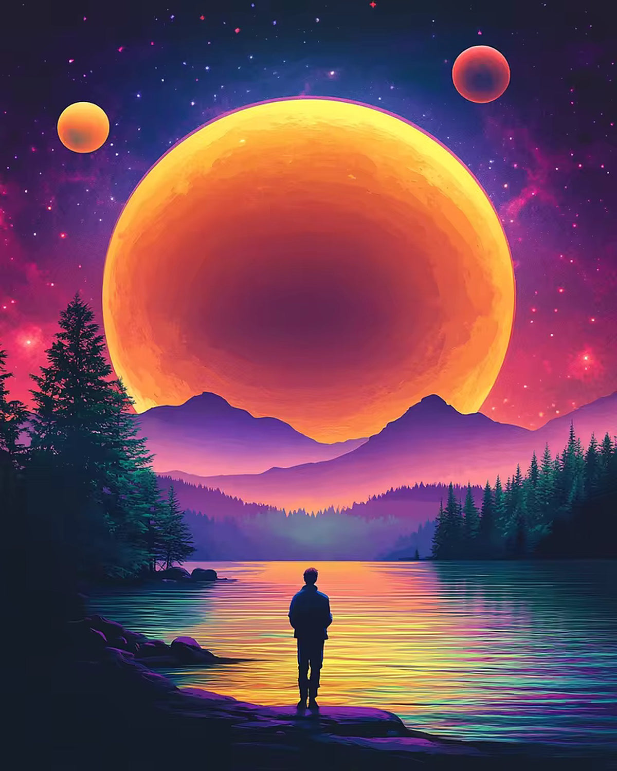 Glowing Sun Painting by Numbers Premium Kit