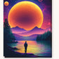 Glowing Sun paint by numbers kit on stretched canvas
