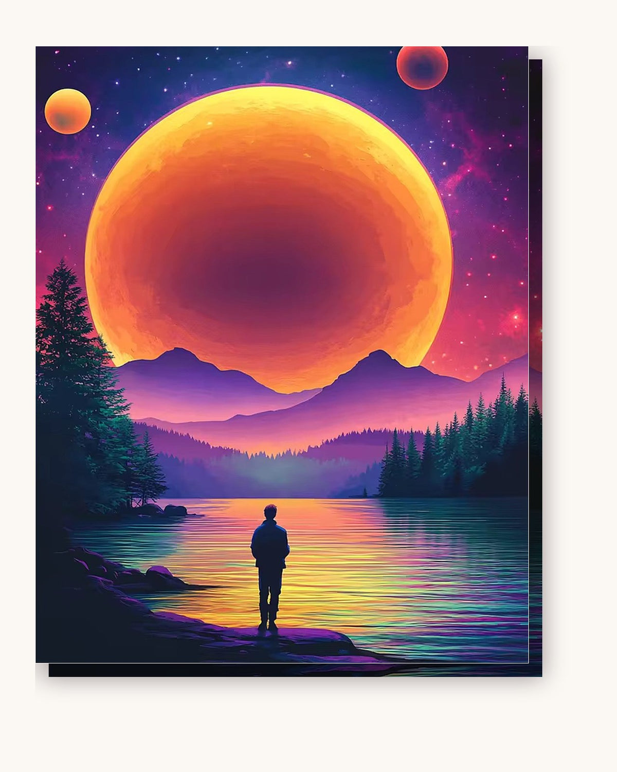 Glowing Sun paint by numbers kit on stretched canvas