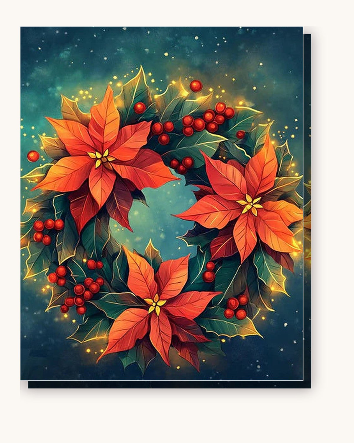 Glowing Wreath paint by numbers kit on stretched canvas