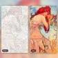 Goddess of the Vines paint by numbers kit, before and after