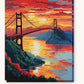 Golden Gate Bridge at Sunset paint by numbers kit on stretched canvas