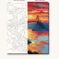Golden Gate Bridge at Sunset numbered canvas next to the finished painting