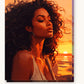 Golden Hour Serenity paint by numbers kit on stretched canvas