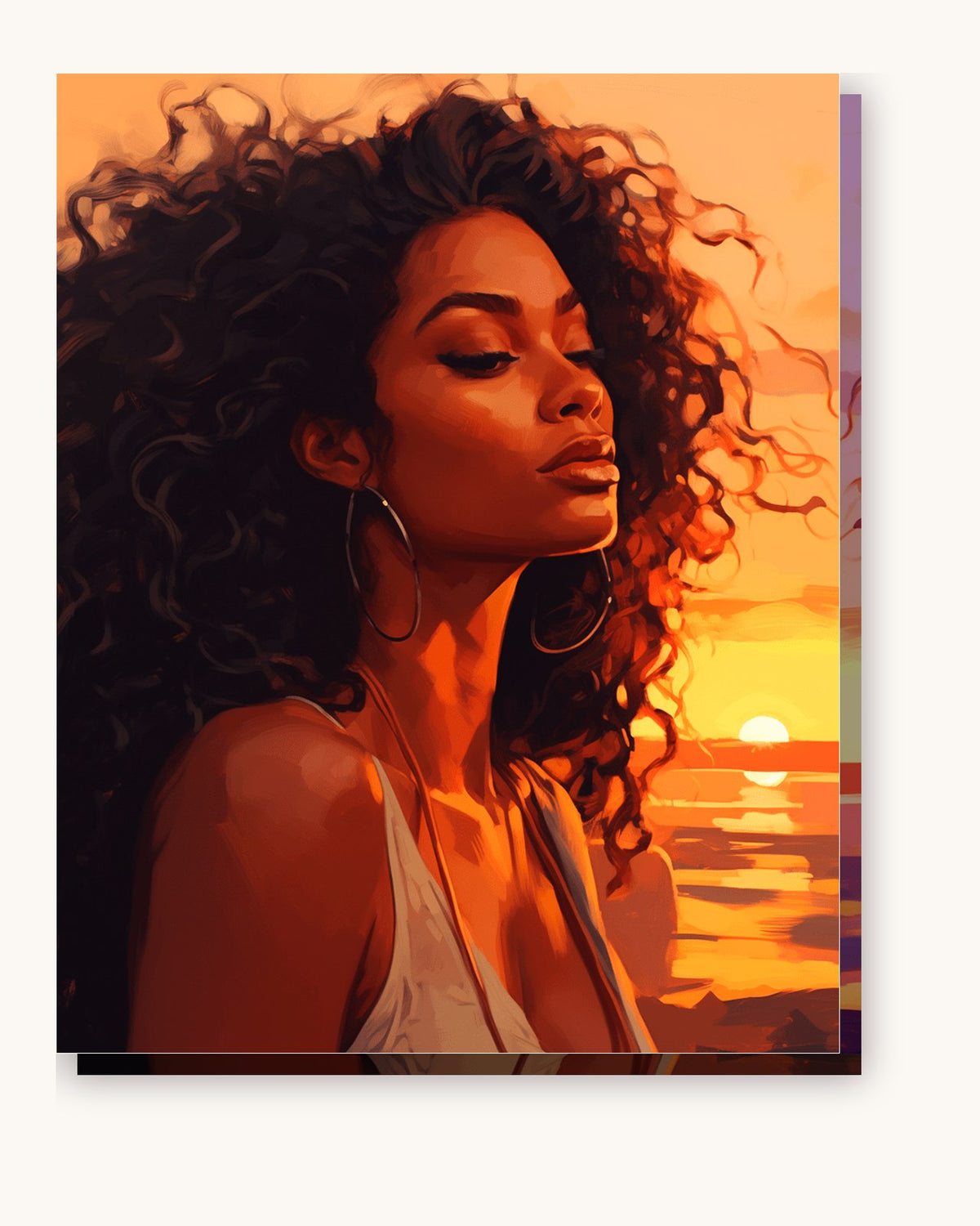 Golden Hour Serenity paint by numbers kit on stretched canvas