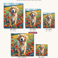 Golden Puppy in the Meadow canvas sizes from 12 x 12 to 23.5 x 23.5 inches