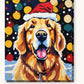 Golden Retriever in a Santa Hat paint by numbers kit on stretched canvas