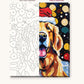 Golden Retriever in a Santa Hat numbered canvas next to the finished painting
