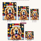 Golden Retriever in a Santa Hat canvas sizes from 12 x 12 to 23.5 x 23.5 inches