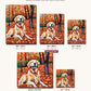 Golden Retriever in Autumn Leaves canvas sizes from 12 x 12 to 23.5 x 23.5 inches