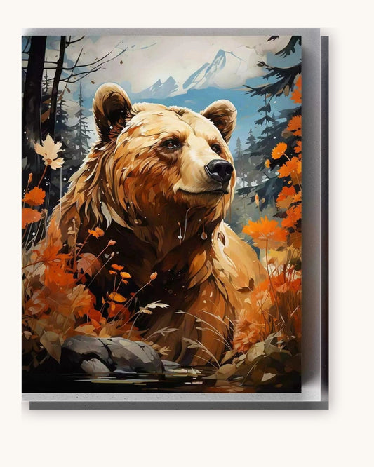 Golden Sentinel paint by numbers kit on stretched canvas