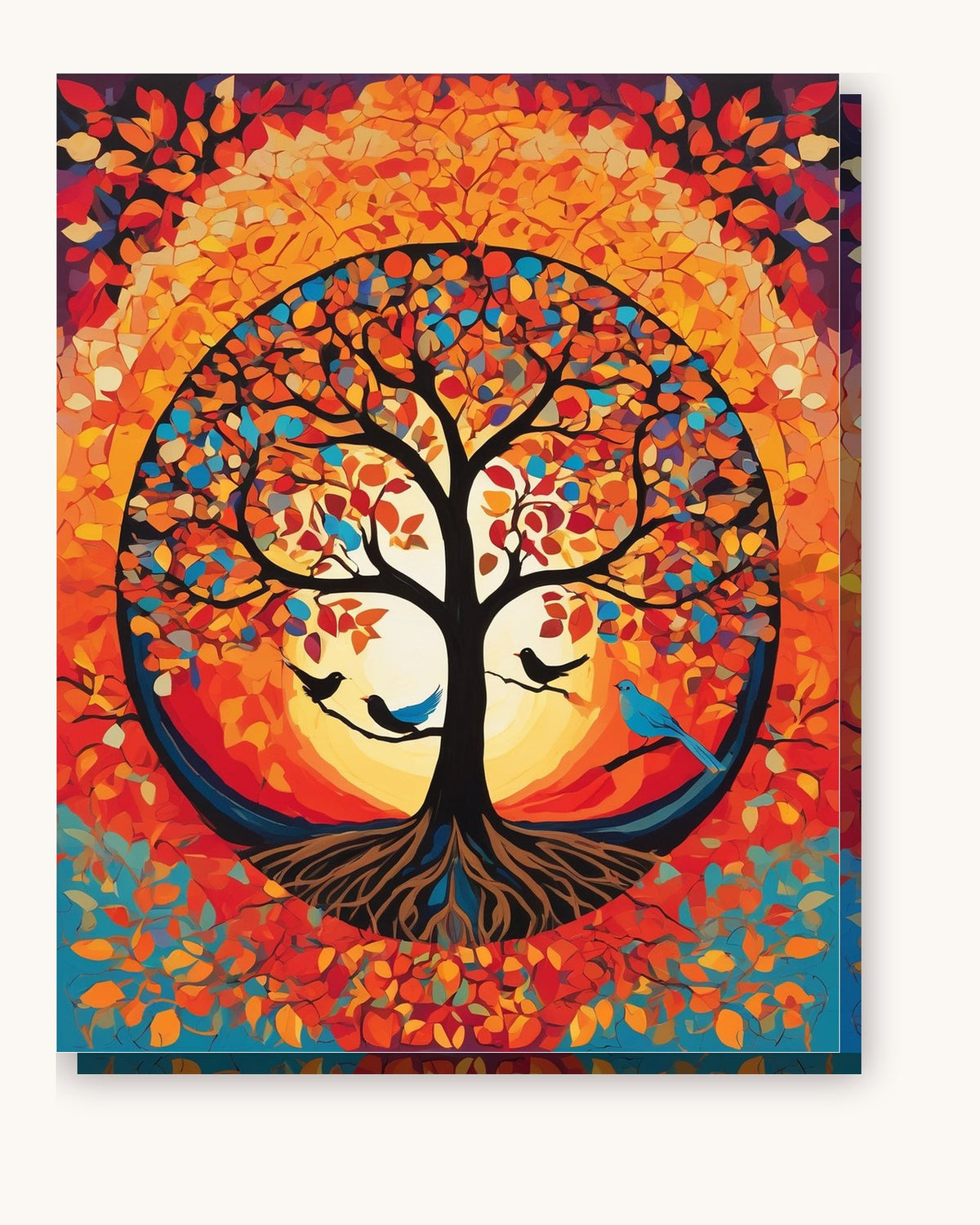 Golden Tree of Life paint by numbers kit on stretched canvas