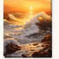 Golden Waves at Dusk paint by numbers kit on stretched canvas