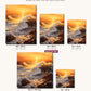 Golden Waves at Dusk canvas sizes from 12 x 12 to 23.5 x 23.5 inches