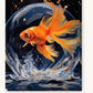Goldfish Bowl paint by numbers kit on stretched canvas