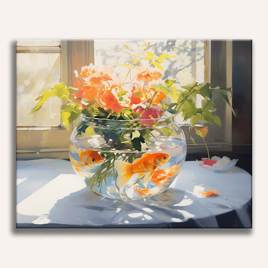 Goldfish Couple Painting by Numbers Premium Kit