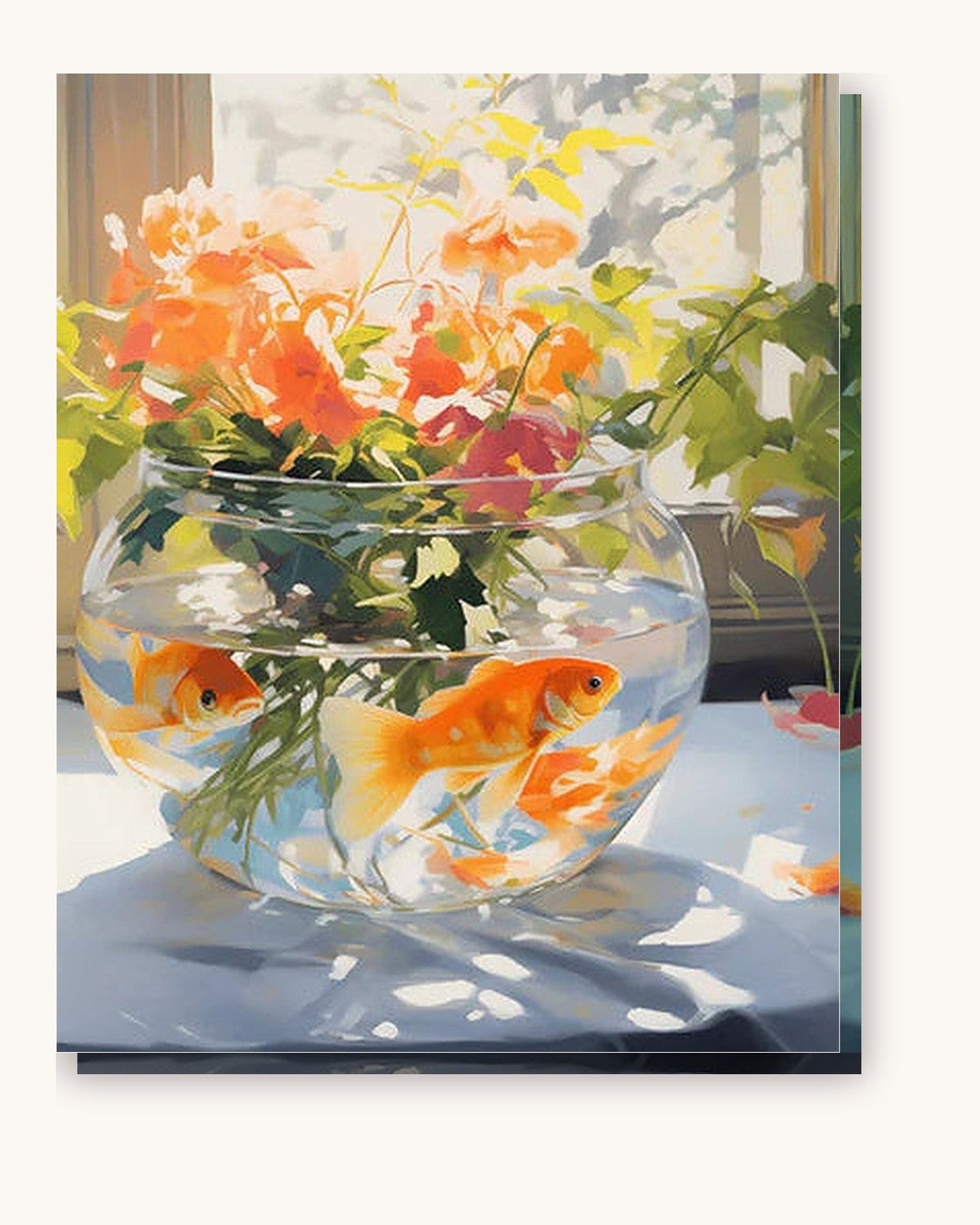 Goldfish Couple paint by numbers kit on stretched canvas