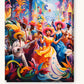 Gouache Jubilee paint by numbers kit on stretched canvas