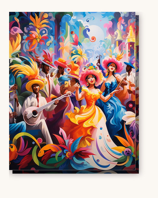Gouache Jubilee paint by numbers kit on stretched canvas