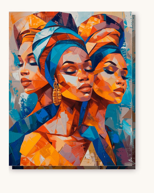 Graceful Triad paint by numbers kit on stretched canvas