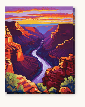 Grand Canyon at Sunset paint by numbers kit on stretched canvas