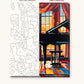 Grand Piano by a Sunset Window numbered canvas next to the finished painting