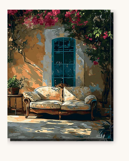 Grandparents' House paint by numbers kit on stretched canvas