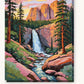Granite Valley Waterfall at Sunrise paint by numbers kit on stretched canvas