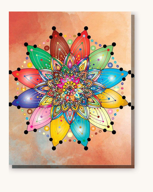 Grateful Mandala paint by numbers kit on stretched canvas