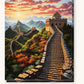 Sunset Over the Great Wall paint by numbers kit on stretched canvas