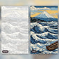 Great Wave after Hokusai paint by numbers kit, before and after