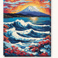 Great Wave and Mount Fuji at Sunset paint by numbers kit on stretched canvas