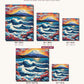 Great Wave and Mount Fuji at Sunset canvas sizes from 12 x 12 to 23.5 x 23.5 inches