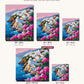 Greek Island Village and Pink Bougainvillea canvas sizes from 12 x 12 to 23.5 x 23.5 inches