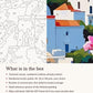 Close-up of the Greek Island Village and Pink Bougainvillea canvas texture and printed numbers