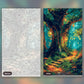 Illuminated Woodland paint by numbers kit, before and after