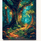 Illuminated Woodland paint by numbers kit on stretched canvas